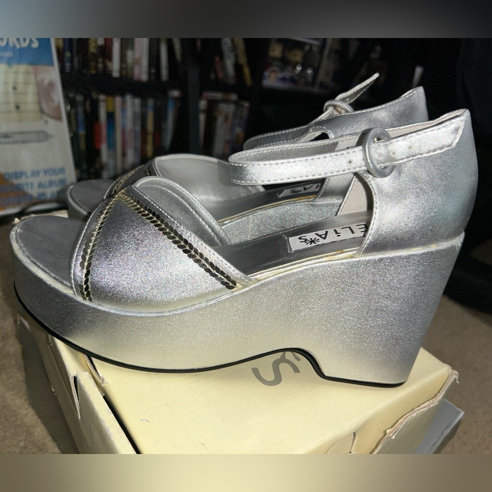 Vintage Delia*s Delia's Delias Susan Shoes Sz 10 11 Never Worn Silver Platforms